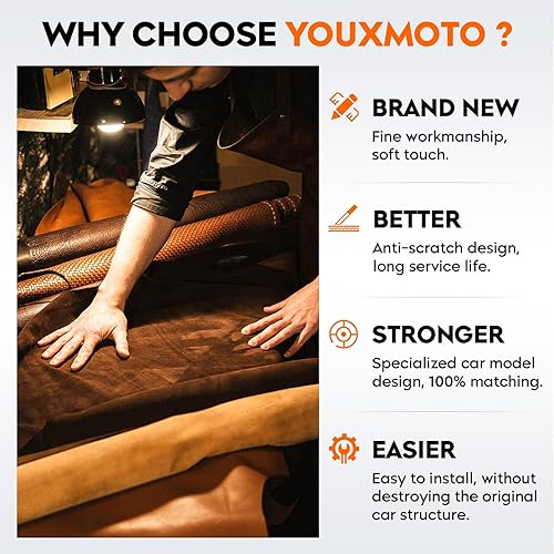 Miniatura 5 de Youxmoto Tapa de consola central 11-18 para Dodge Chargerapta para Chrysler 300 2011 2012 2013 2014 2015 2016 2017 2018 funda negra de cuero