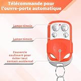 Fiqops Lot de 2 motorisations pour portail coulissant - Télécommande de 50 m - Avec 4 fonctions de boutons - Avec œillet - Commande radio pour ouverture de portail - 3