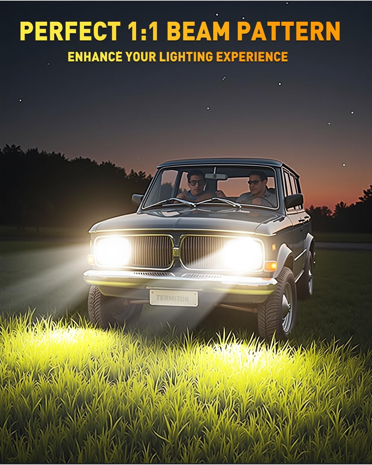 D2S Bulbs, 55,000LM 1000% Brighter 6500K Cool White, 1:1 Mini Size HID Fog Lights Replacement, Plug and Play, CAN-Bus Ready, IP68 Waterproof Exterior Light Bulbs, Pack of 2