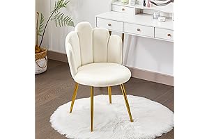 Vanity chair with back support for gold bedroom accent chair