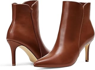 Women Chic Heeled Ankle Boots,Sexy Pointed Toe with 3 Inch High Heel Fas...