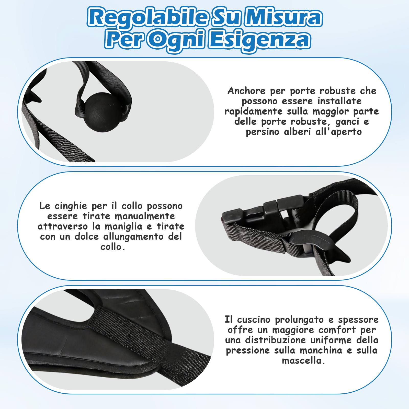 Dispositivo di Trazione del Collo Cervicale Regolabile Sopra la Porta, Nero