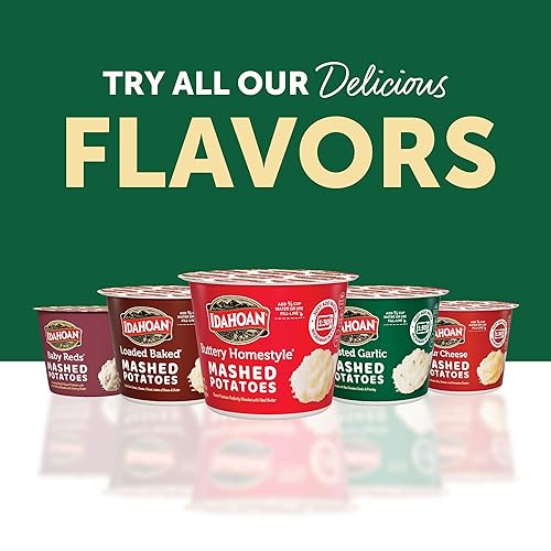 Vista 8 de Idahoan Puré de papas instantáneo con ajo asado en taza de 1.5 oz, (24 unidades)