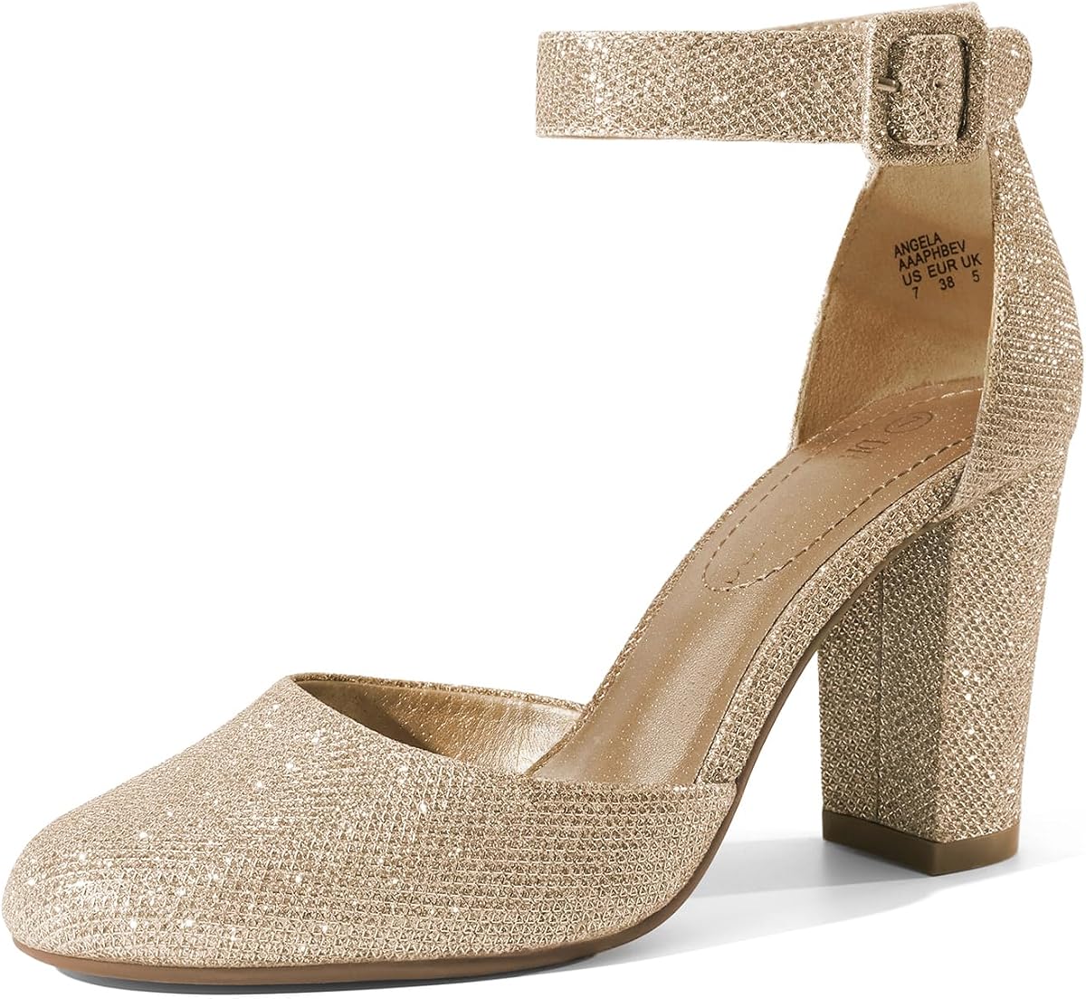 DREAM PAIRS Zapatos de tacón grueso para mujer