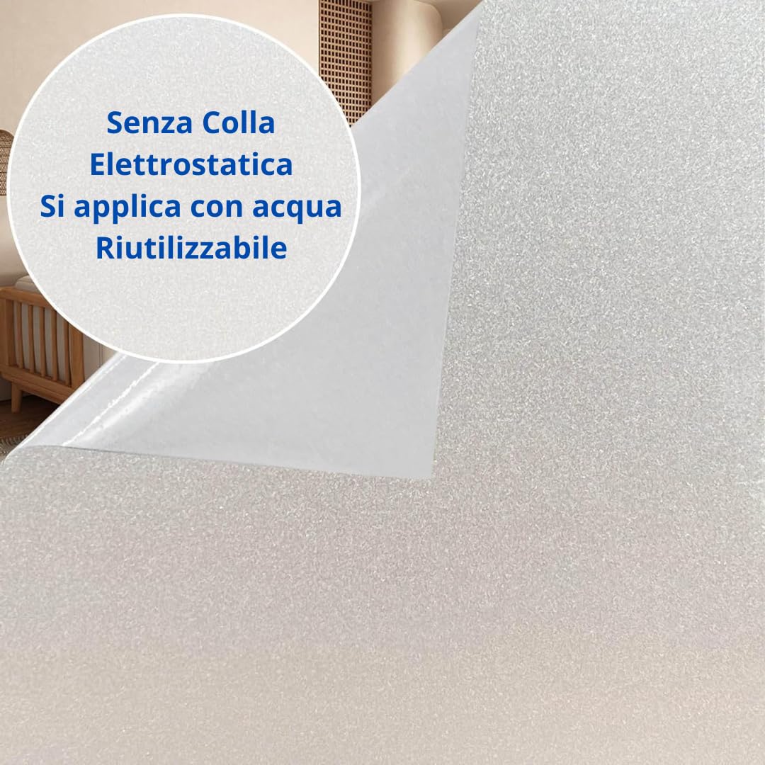 Pellicola Oscurante per Vetri 55 x 370 cm, Static Cling, Autoadesiva, Impermeabile Prova Olio, Incolore in Rotolo, Pellicola per Vetri Finestre Pellicola, per Casa Cucina, Luna Crescente