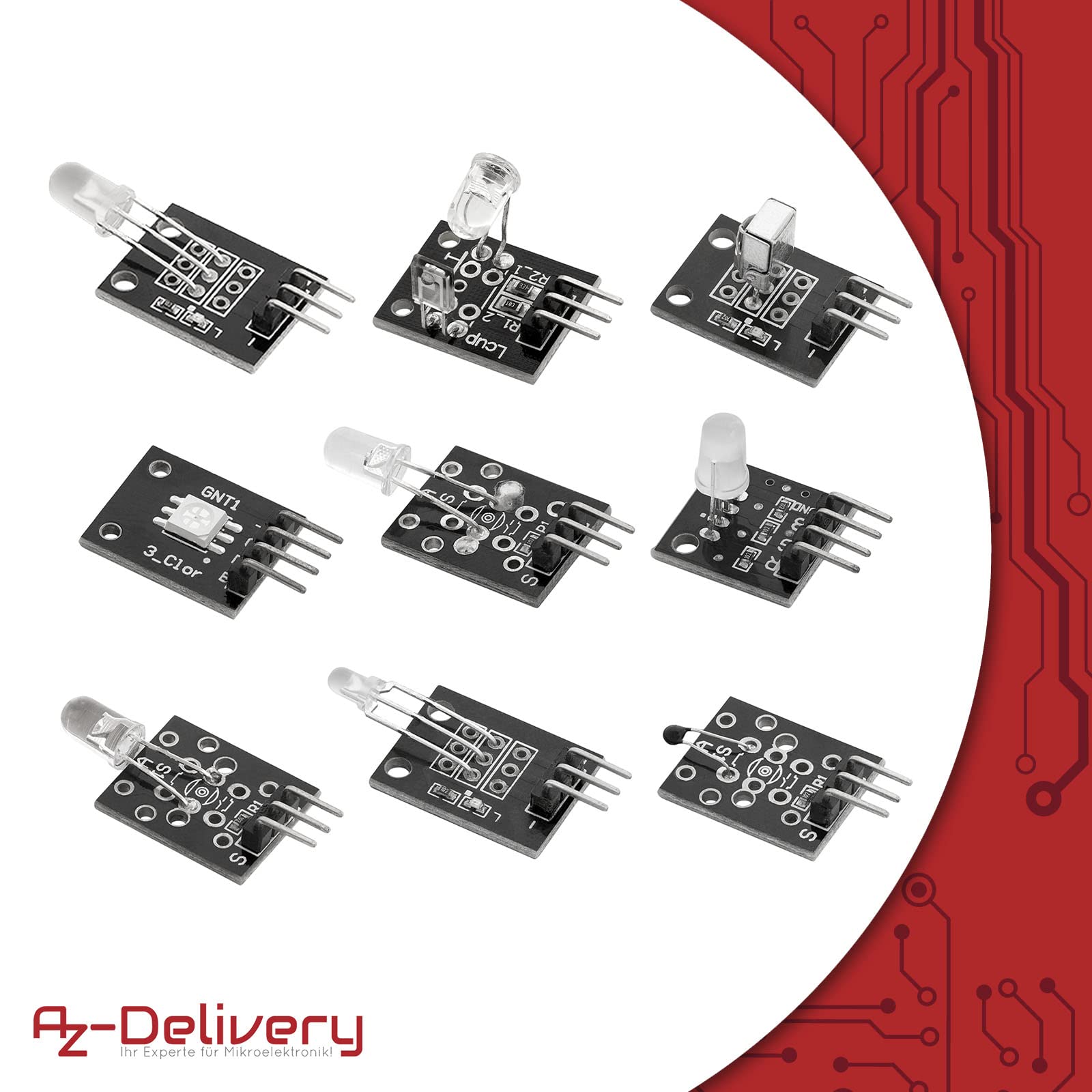 AZDelivery 35 w 1 Sensor Kit Zestaw modułów i akcesoriów kompatybilny z Arduino, Raspberry Pi i innych mikrokontrolerów