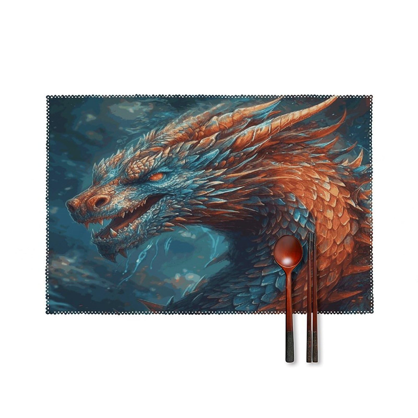 Fodpand Style Dragon Art Placemats Set Of 4 Place Mats Table Mats