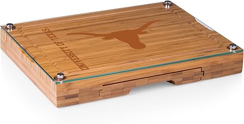 Miniatura 71 de PICNIC TIME NCAA Juego de tabla de queso y cuchillos con parte superior de vidrio de concierto, juego de tabla de charcutería, tabla de cortar