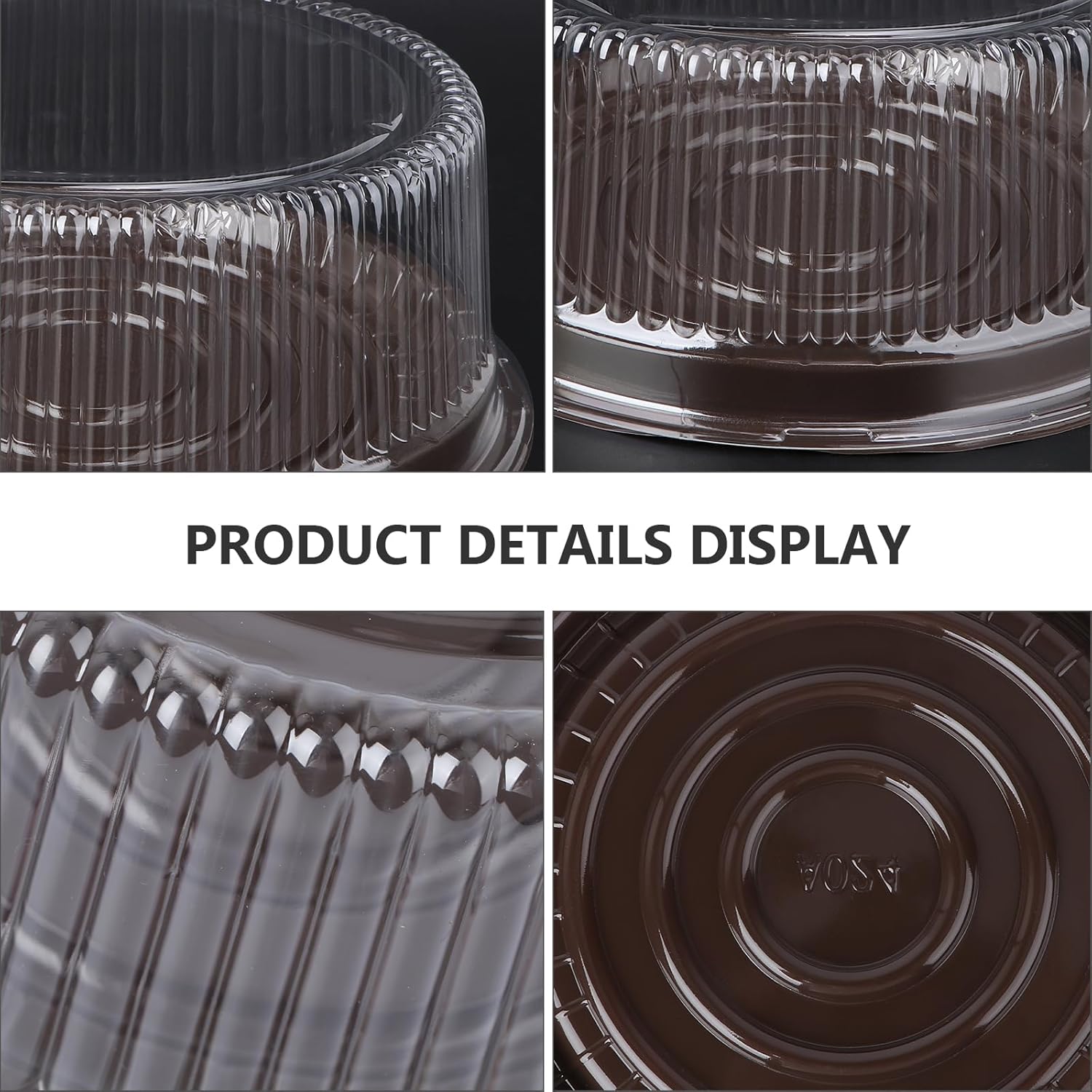 MAGICLULU Plastic Cake Boxes 9.44X9.44X3.54In 10 Pack Clear Dome Lid Containers for Cupcakes Muffins Pastries Party Food Storage