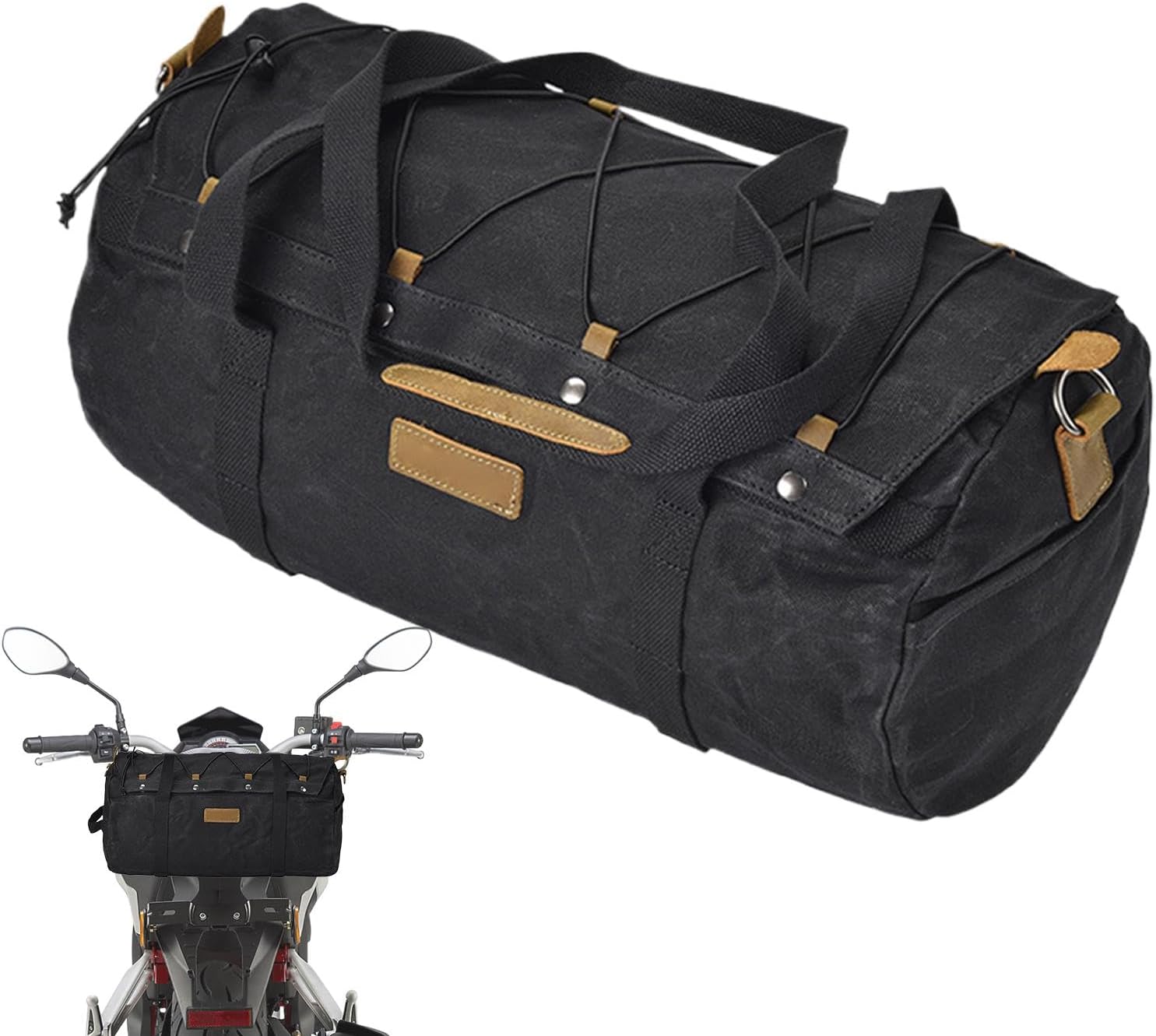 Motorcycle Travel Bag, Motorcycle Luggage Bag, Portable Hangable Canvas Bike Rear Storage Backpack, Waterproof