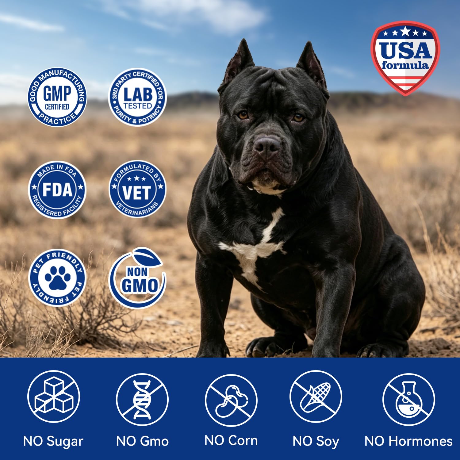 Muscle Gain Chews for Dogs, Weight Gain Supplement with Whey Protein & BCAA Amino Acids for Lean Muscle Support, Strength & Daily Vitality, Vitamins for Active & Bully Breeds, Bacon Flavor, 110 Count — Amazon image 7