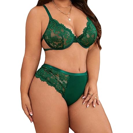 Enticing Lace Lingerie Sets for Curvaceous Beauties: Plus Size Bra and Panty Delights