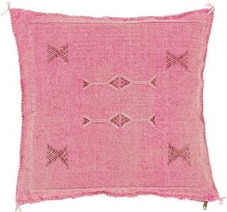 Moroccan pink cactus silk pillow, pink handmade cactus silk pillow cover, moroccan cover pink cactus silk pillow case