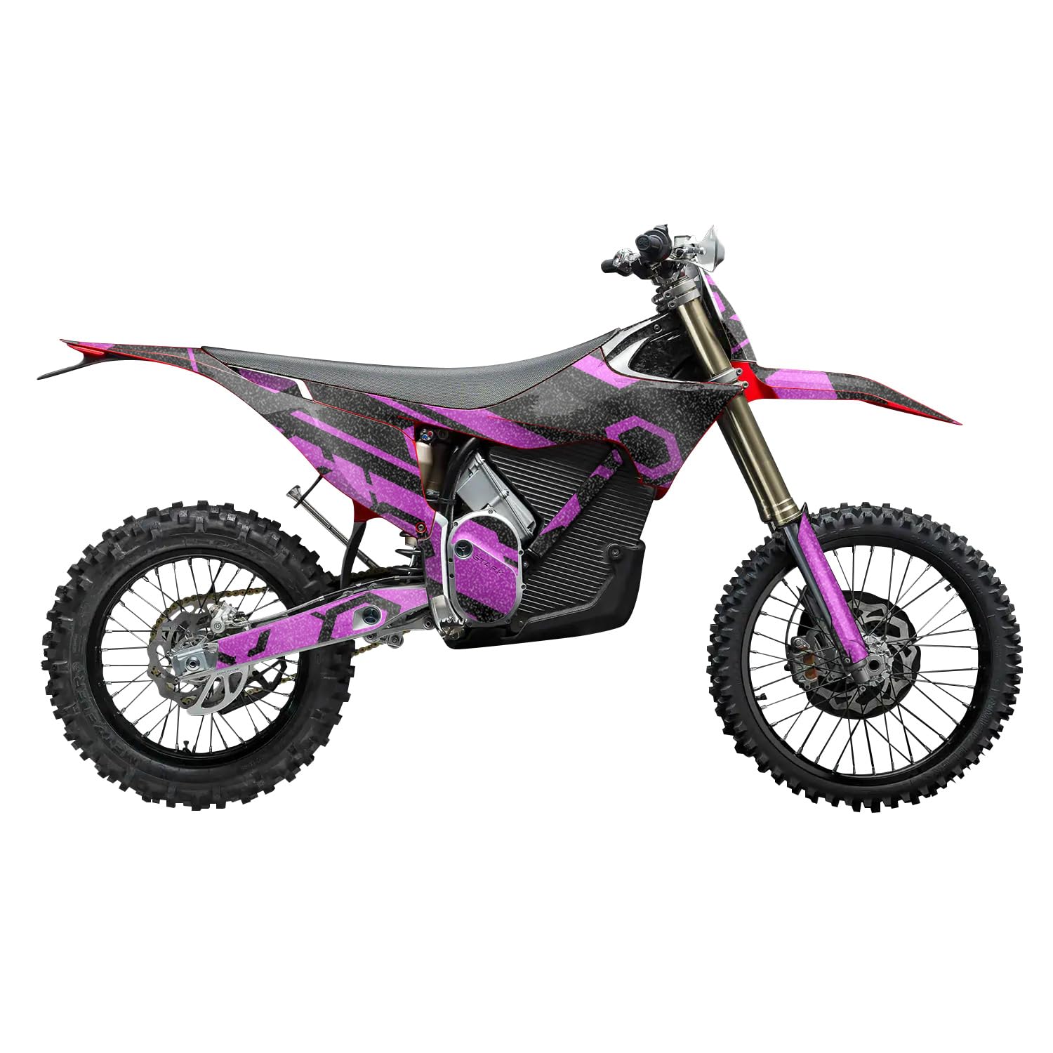 Glossy Glitter Stark Varg MX 2023-2025 Graphics Kit Wrap - Magenta Hex Parts - Varg MX Skin - Premium 3M Vinyl Protective Wrap Decal Cover - Easy to Apply | Crafted in The USA by MightySkins