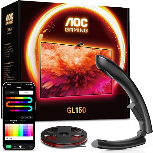 AOC Retroiluminación LED para TV, luces de TV que cambian con TV para televisores de 55 a 65 pulgadas, tira de luces LED RGB sincronizada con la