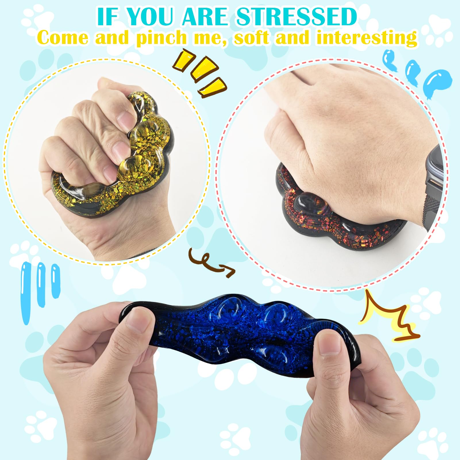 6 Piezas Squishy De Gato Y Patas – Juguetes Anti Estrés Suaves, Apretables Y Sensoriales Para Niños Y Niñas – Regalos De Relajación