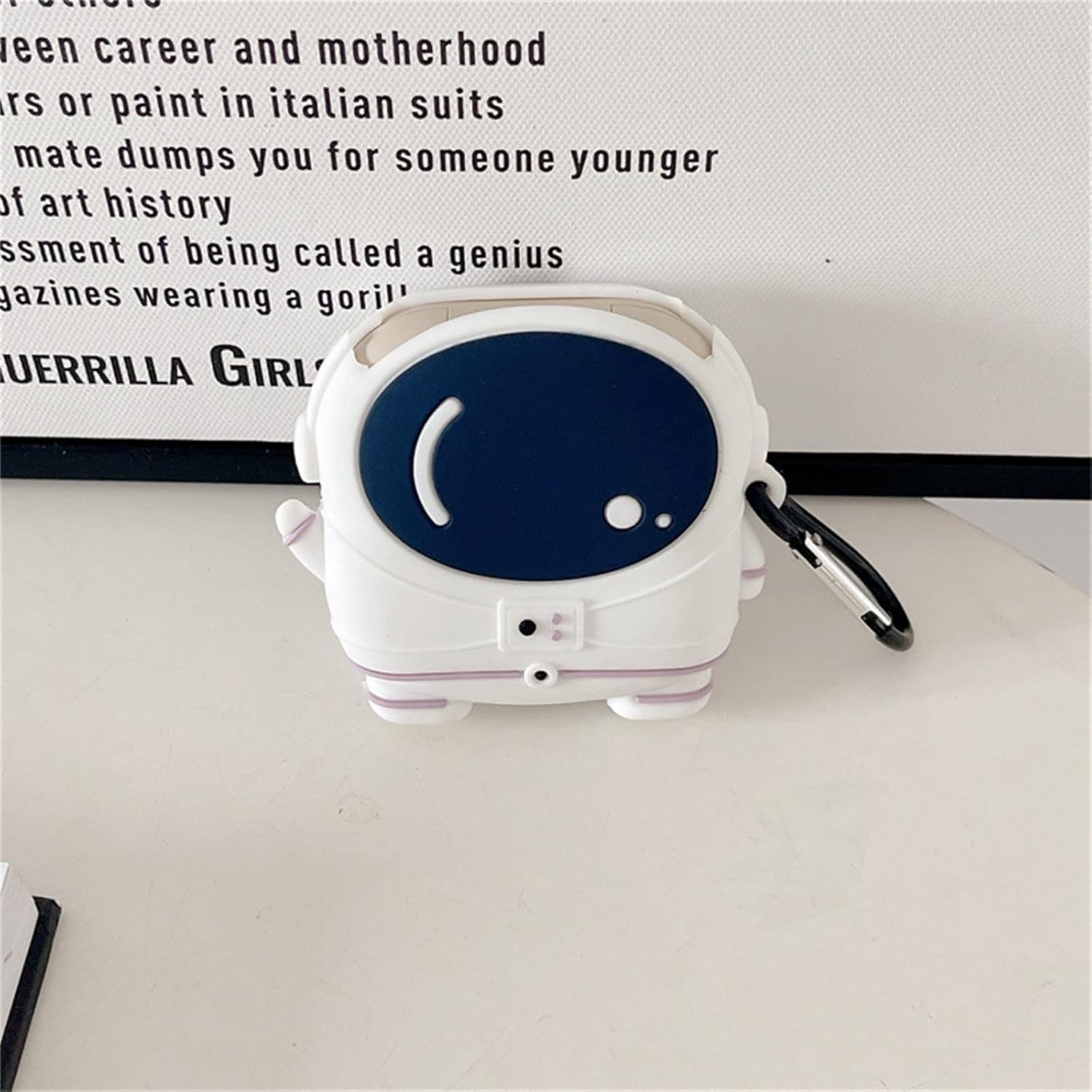 SKPY Silicone Case Compatible with SHOKZ OpenFit 2 with Pendant, Cute Cartoon Astronaut Shockproof Protective Case for Men Women - Image 7