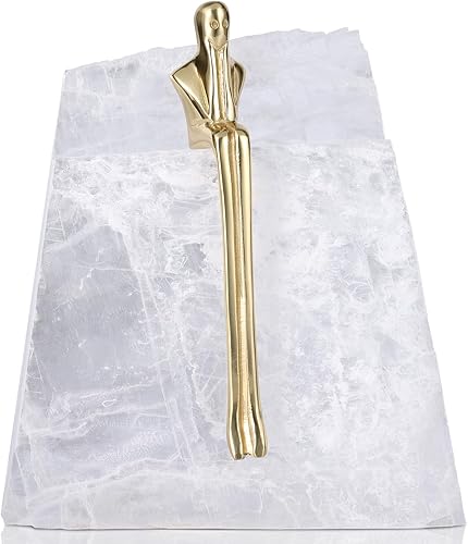 Miniatura 1 de suruim Modern Brass Crystal Ore Abstract Figure Statue Figurines for Home Decor Man Sculpture Entrance Desk Ornaments, for Living Room, Office, and