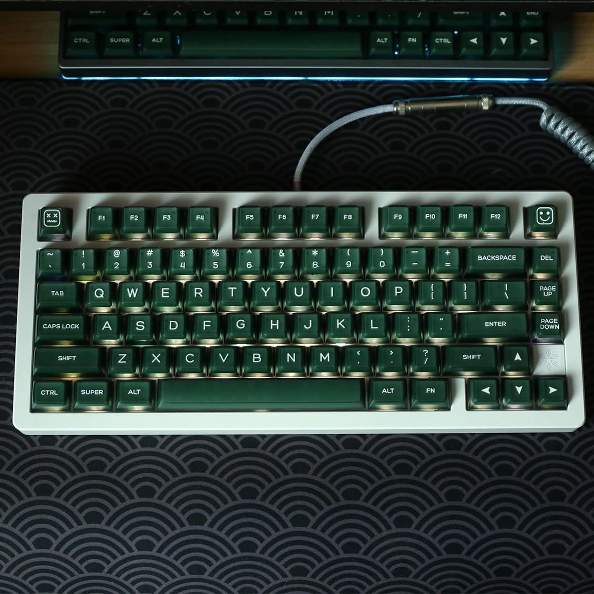 142 Keys PBT Doubleshot SA Keycaps Dark Green Translucent Keycaps Set Fit for 61/64/87/104/108 Cherry Mx Switches ISO ANSI Mechanical Keyboard