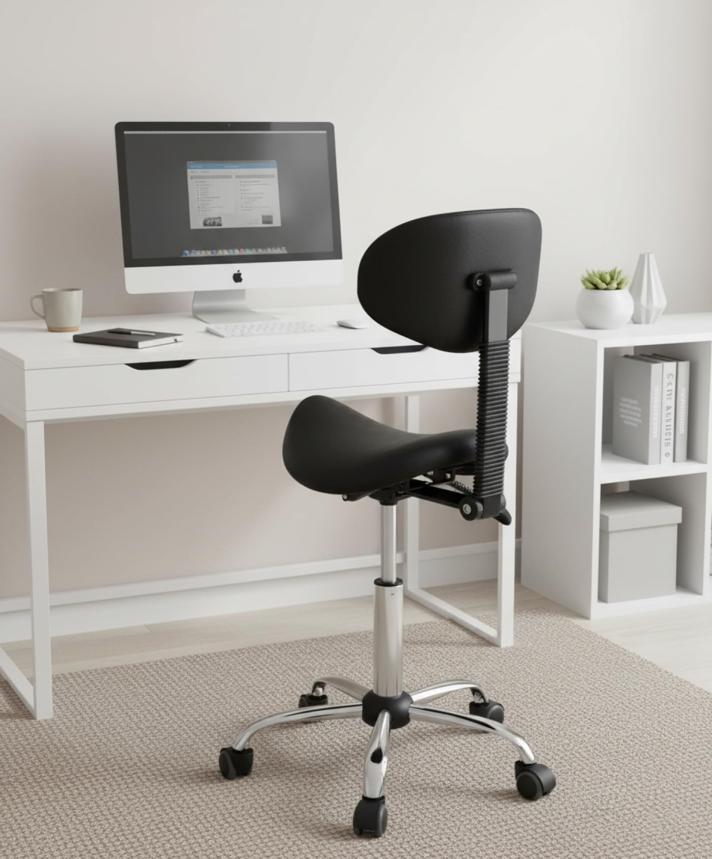 VDD Sattelhocker ergonomisch - Friseurhocker - Barhocker - höhenverstellbar - Rückenlehne neig- und vers