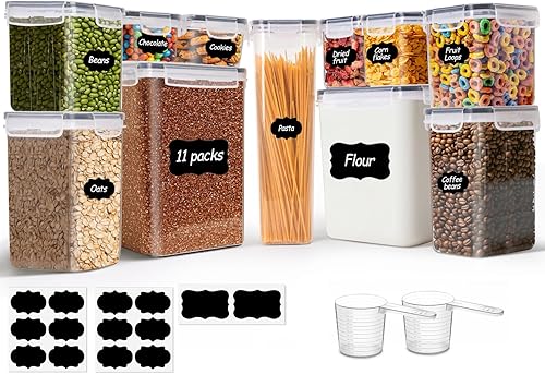 Miniatura 10 de ComSaf Juego de 2 recipientes de arroz (9.5L/10 cuartos de galón), grandes recipientes herméticos para almacenamiento de alimentos con tapa