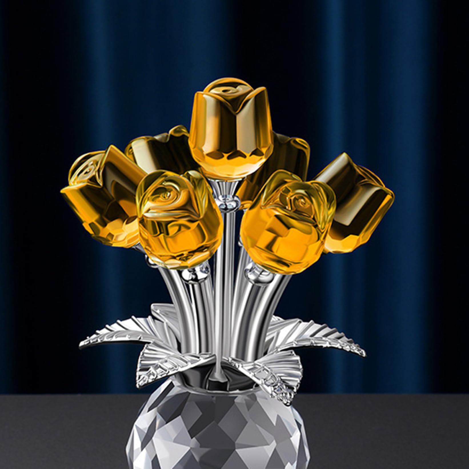 Amazon.co.jp: JAnjiaLxY かわいい フラワー ガラス 置物 クリスタル