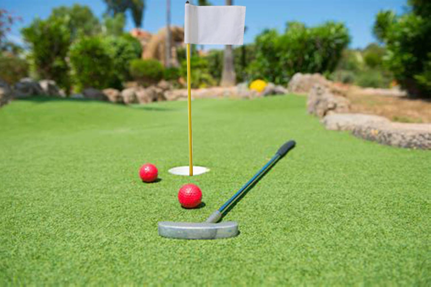 Crestgolf 3Sets Backyard Practice Golf Hole Pole Cup Flag Sticks, 3 Sections,Golf Putting Green Flagpoles