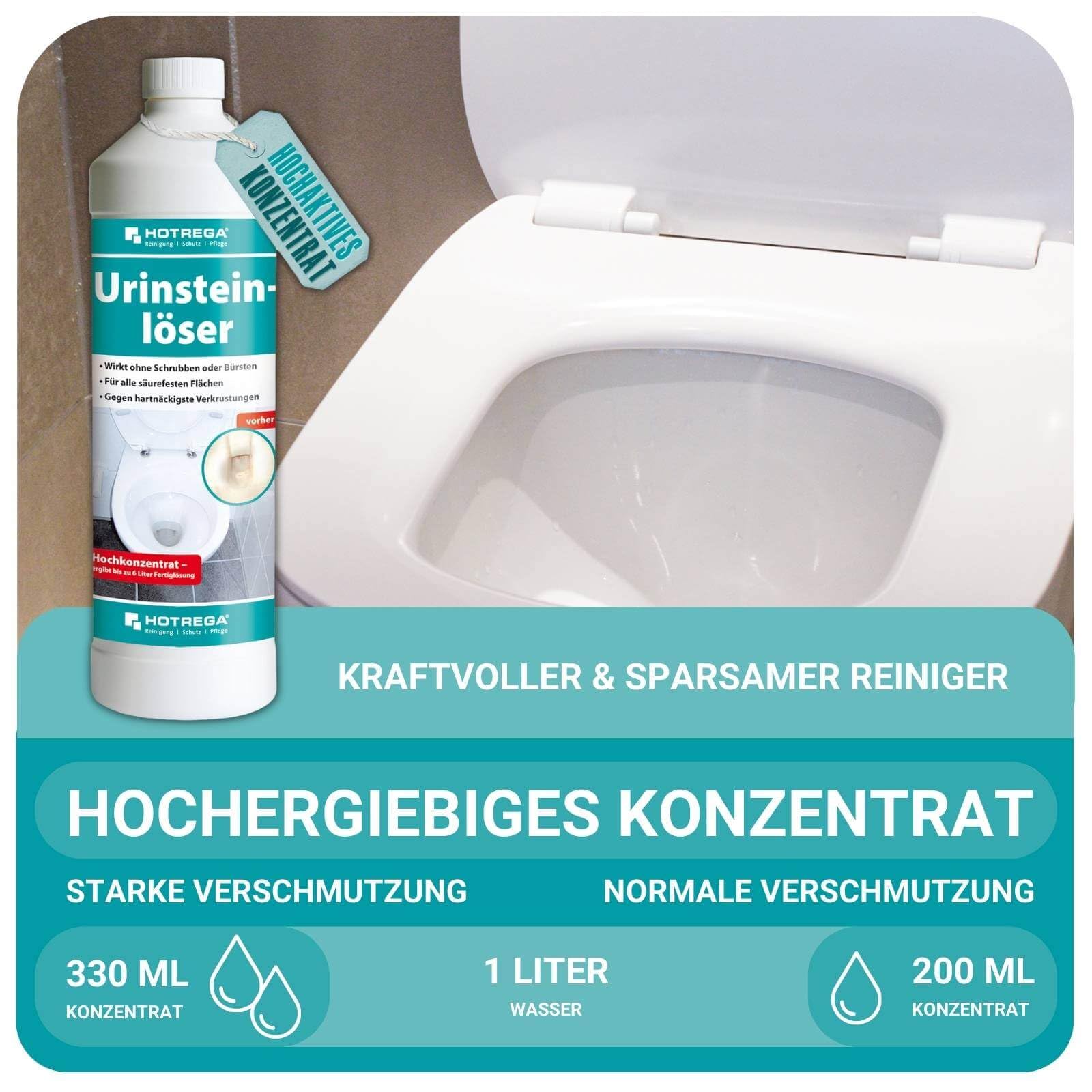 HOTREGA Urinsteinlöser Konzentrat 4x 1L | Starker Urinsteinentferner &