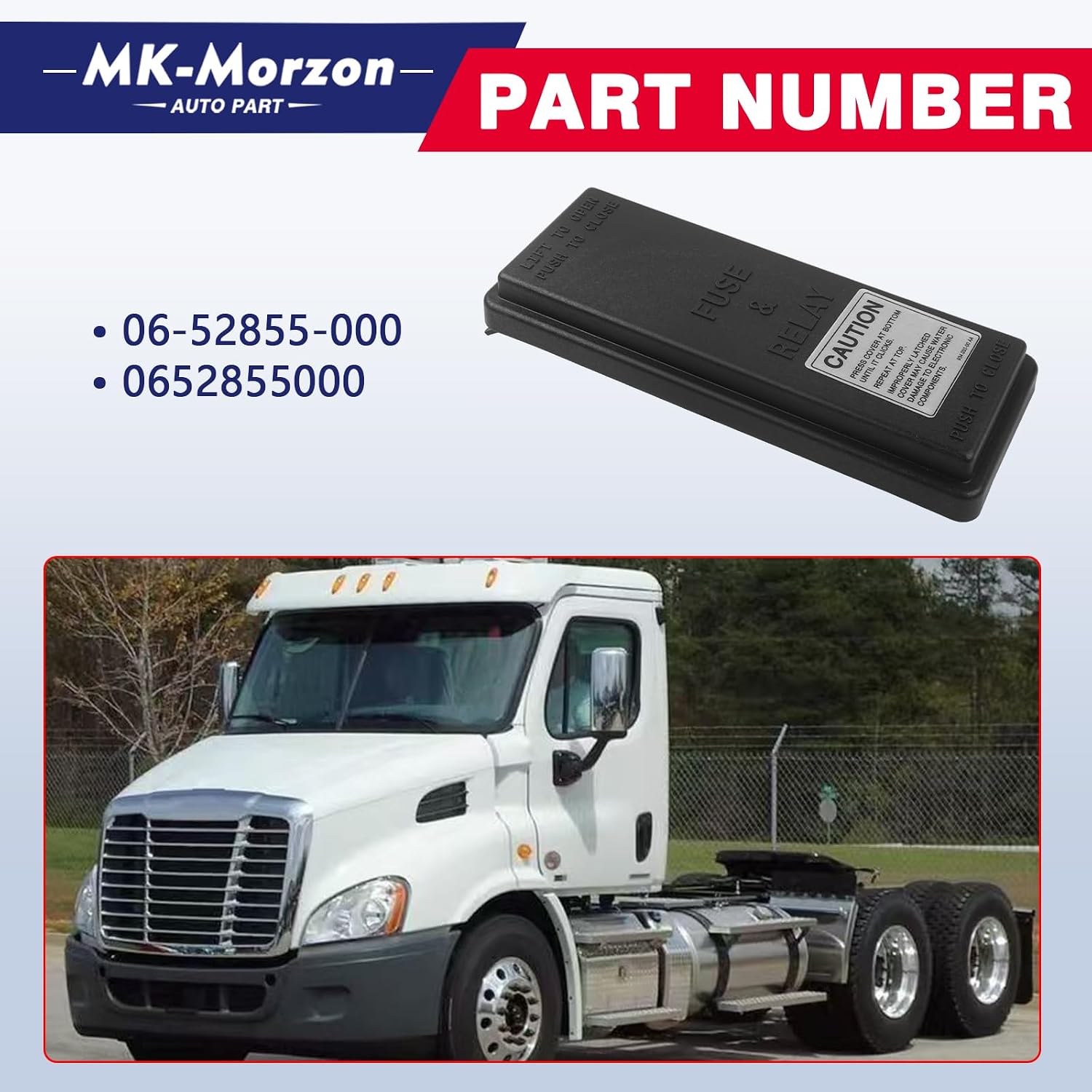 Fuse Box Cover and Multiplexer Cover Compatible with 2010-2017 Freightliner Cascadia PX-113 Replaces# 06-52855-000,0652855000