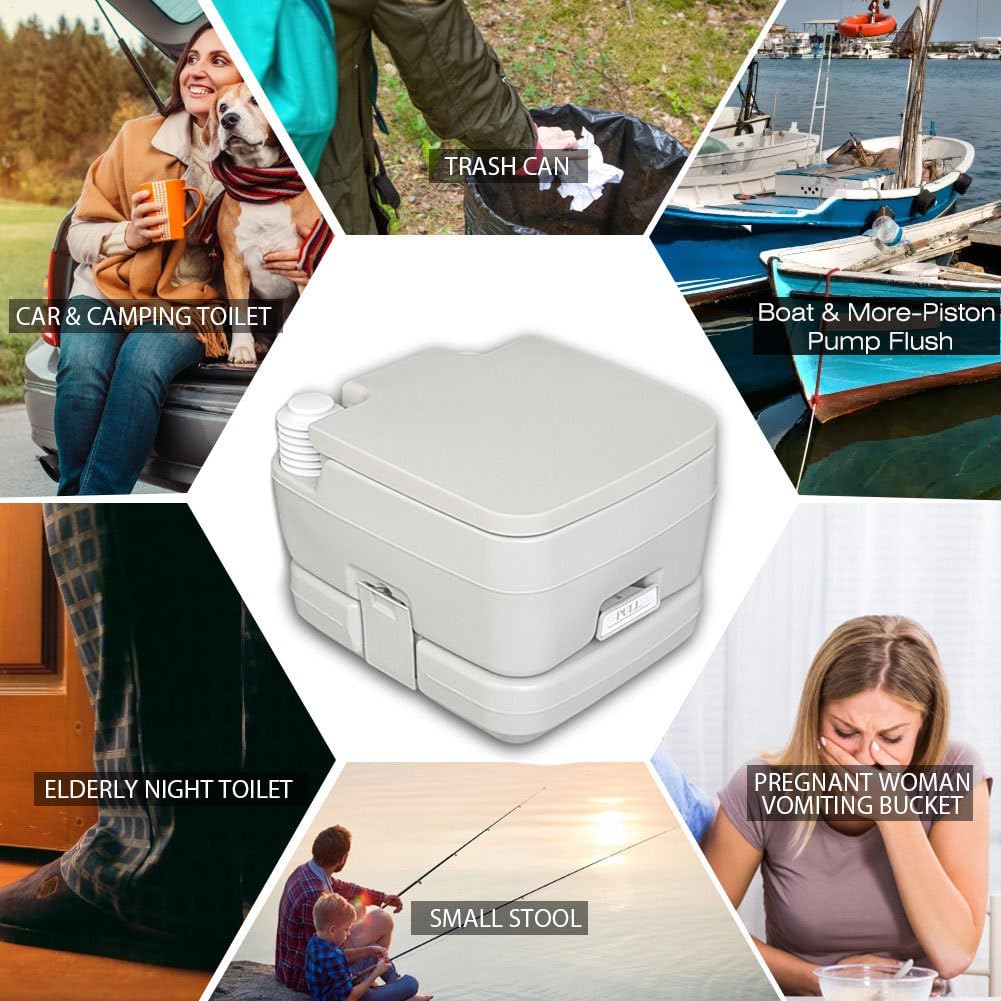 Genérico Mobiles Reise-WC – Tragbare Kommode- Für Innen Außen Mit 5,3 | Gallonen Abfalltank, Praktischem Ausgießer Reinigungsdüse | Perfekte Campingtoilette für Wohnmobil, Boot, Zeltlager Roadtrips