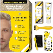 Reusable Hair & Beard Dye for Men   Lightest Blond | Up to 5 Uses, 7 Minutes | Natural Gray Coverage, No-Drip Cream with SkinArmour    Cleverman