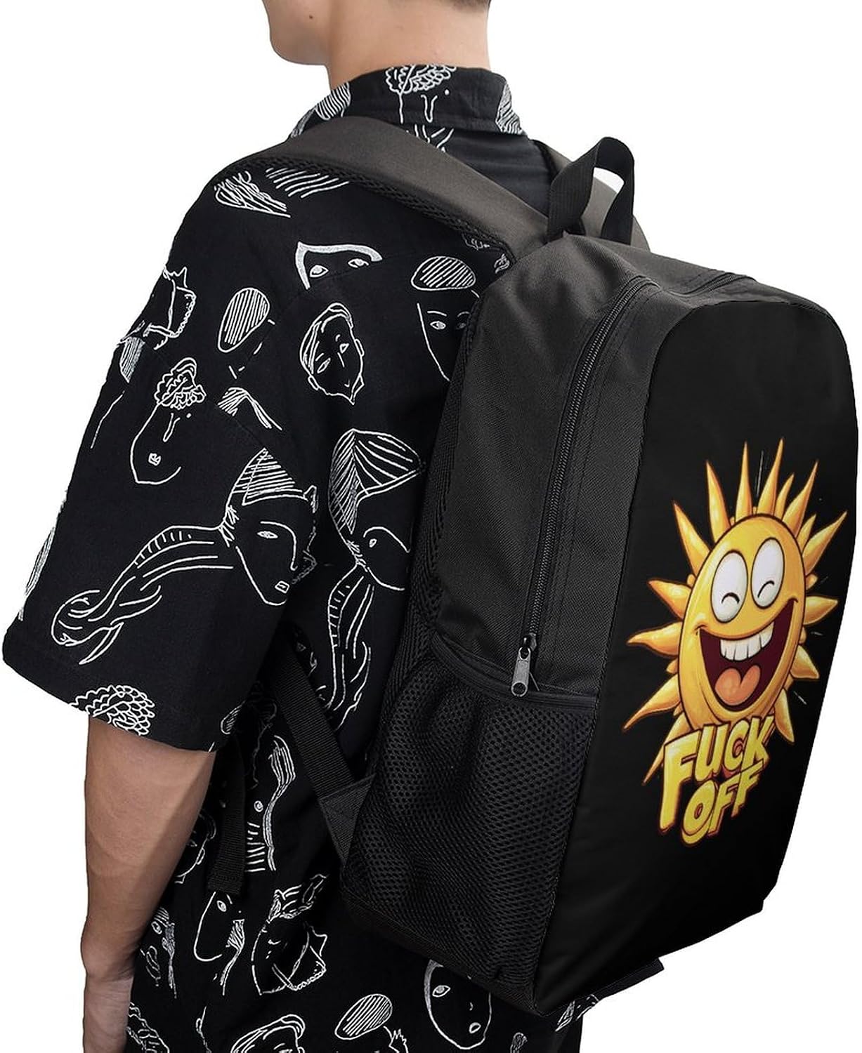 Fuck Off Sunshine Laptop Backpack for Men Women 17 Inch Shoulder Bag Travel Daypack