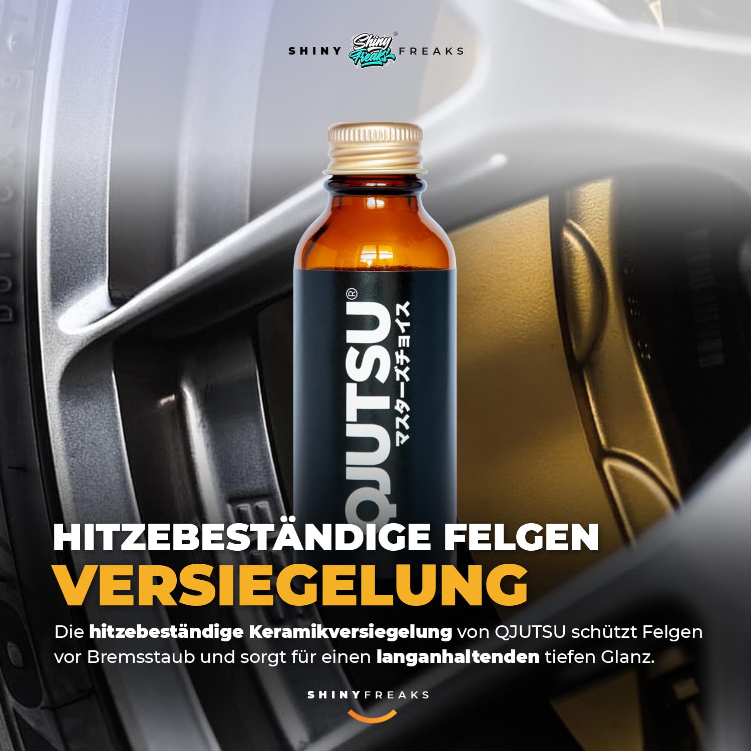 Shiny Freaks Felgenpflege Auto Set: Soft99 Qjutsu Wheel Coat (50ml) Felgenversiegelung + chemicalworkz Coating Applicator Kit - wirksamer Felgenschutz, Hitzebeständig & stark Hydrophob | 4-teilig