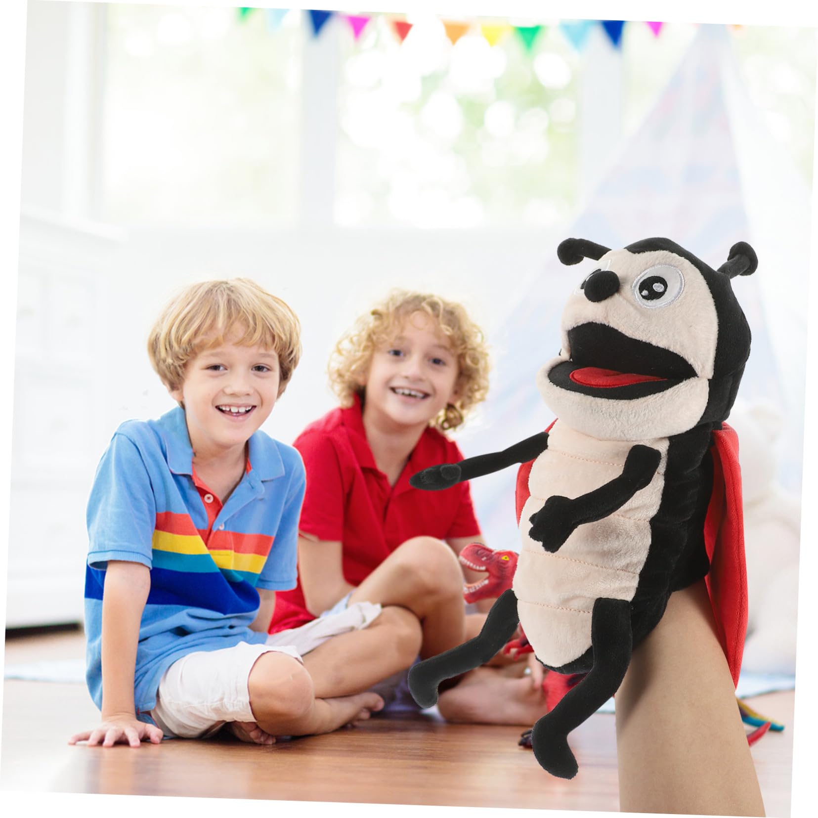 minkissy Marioneta de Mano Algodón PP y Felpa de Mariquita de Peluche Ligera y Cómoda para Jugar en Interiores y Exteriores