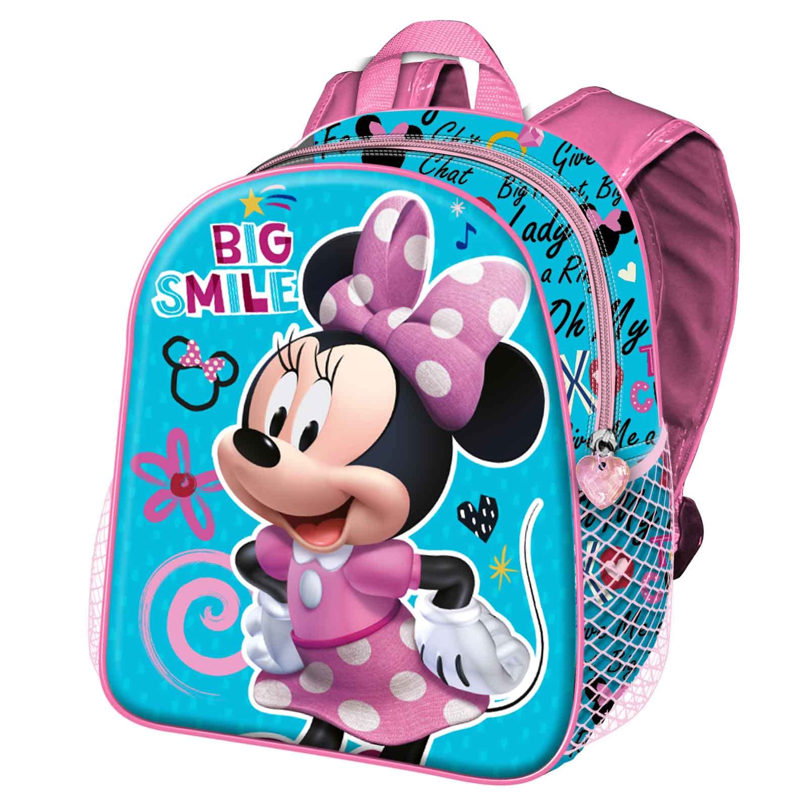 Disney Minnie Mouse Big Smile-Mochila Basic, Azul, 31 x 39 cm, Capacidad 18.2 L