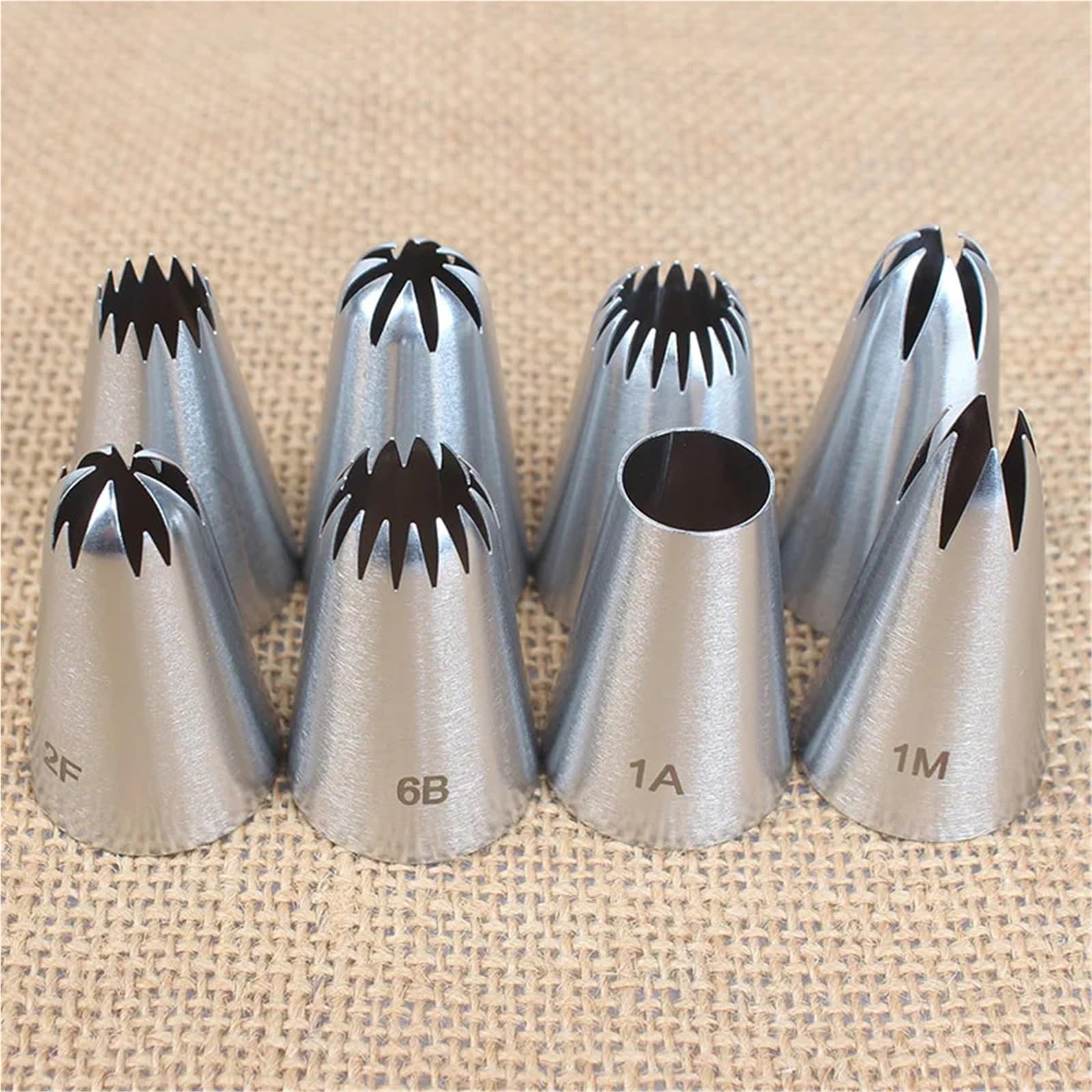 Sac a poche 8pcs Piping Nozzles Set, Stainless Steel Icing, Cream Cake Tips For Dessert Biscuit Cup, Kitchen Accessories