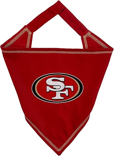 Pets First NFL SAN Francisco 49ERS - Bandana con corbata, pequeñamediana. Bandana para perro, babero para mascotas, gatos y perros, la mejor bandana