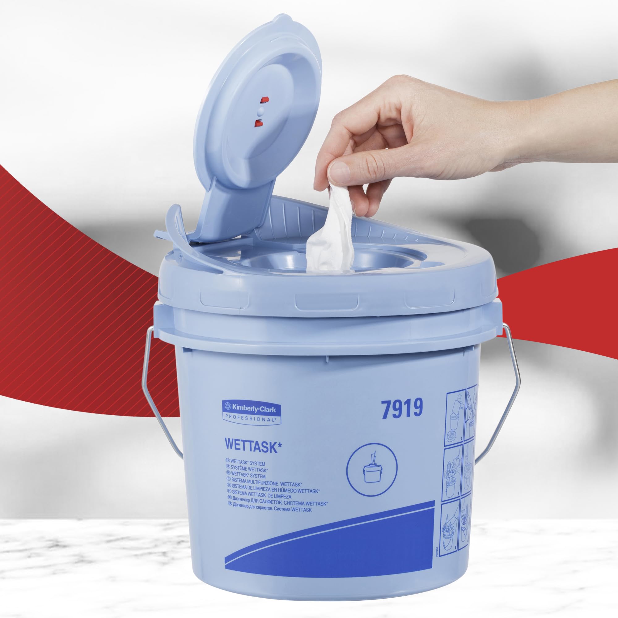 WypAll Wettask fusselarme Reinigungstücher für Lösungsmittel 7753 – industrielle Reinigungstücher – 6 Rollen x 120 weiße Reinigungstücher (insg. 720)