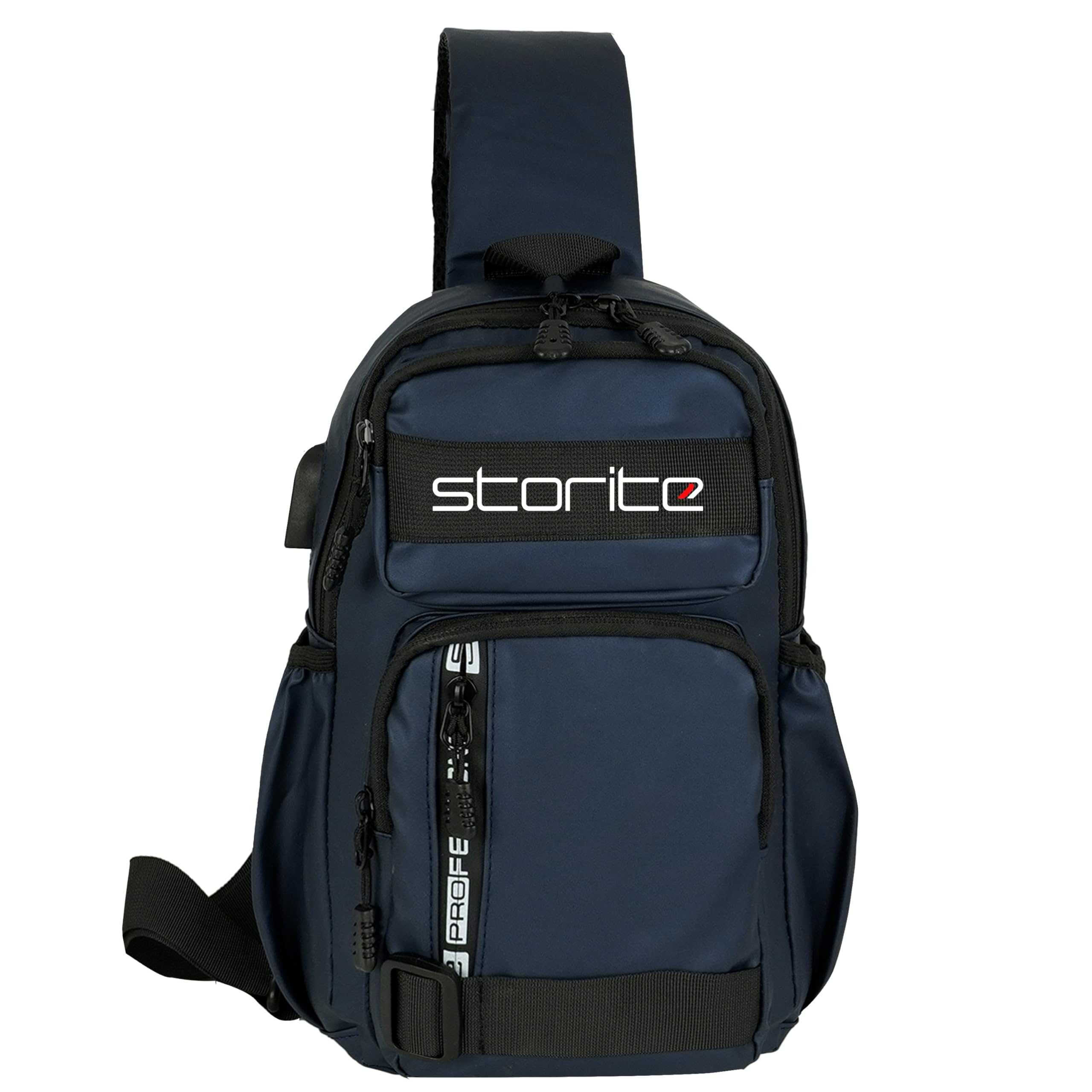 Sling Bag for Men Stylish Crossbody Backpack for Men & Women Chest Bag with USB Charging Port Messenger Bags Casual Shoulder Bag (Blue & Black - 20 x 8 x 30 Cm)-image-45