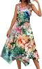 DOPOCQ Midi Dresses for Women 2024 Summer Hawaiian Trendy Print Boho Beach Dresses Casual Plus Size Sleeveless Tank Sundress