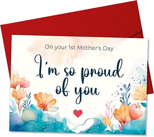 Podagree First Mother's Day Card for New Mom, I'm So Proud of You Message, Sweet