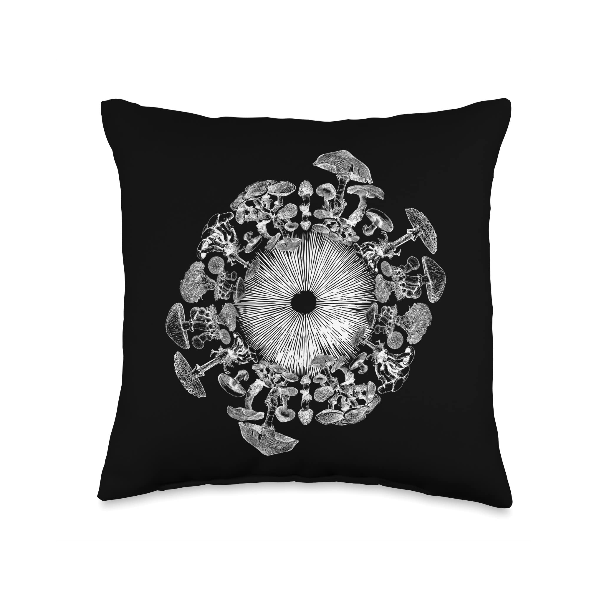 Mushroom Iris Mycology Foraging Mycologist Spore Print Throw Pillow, 16x16, Multicolor