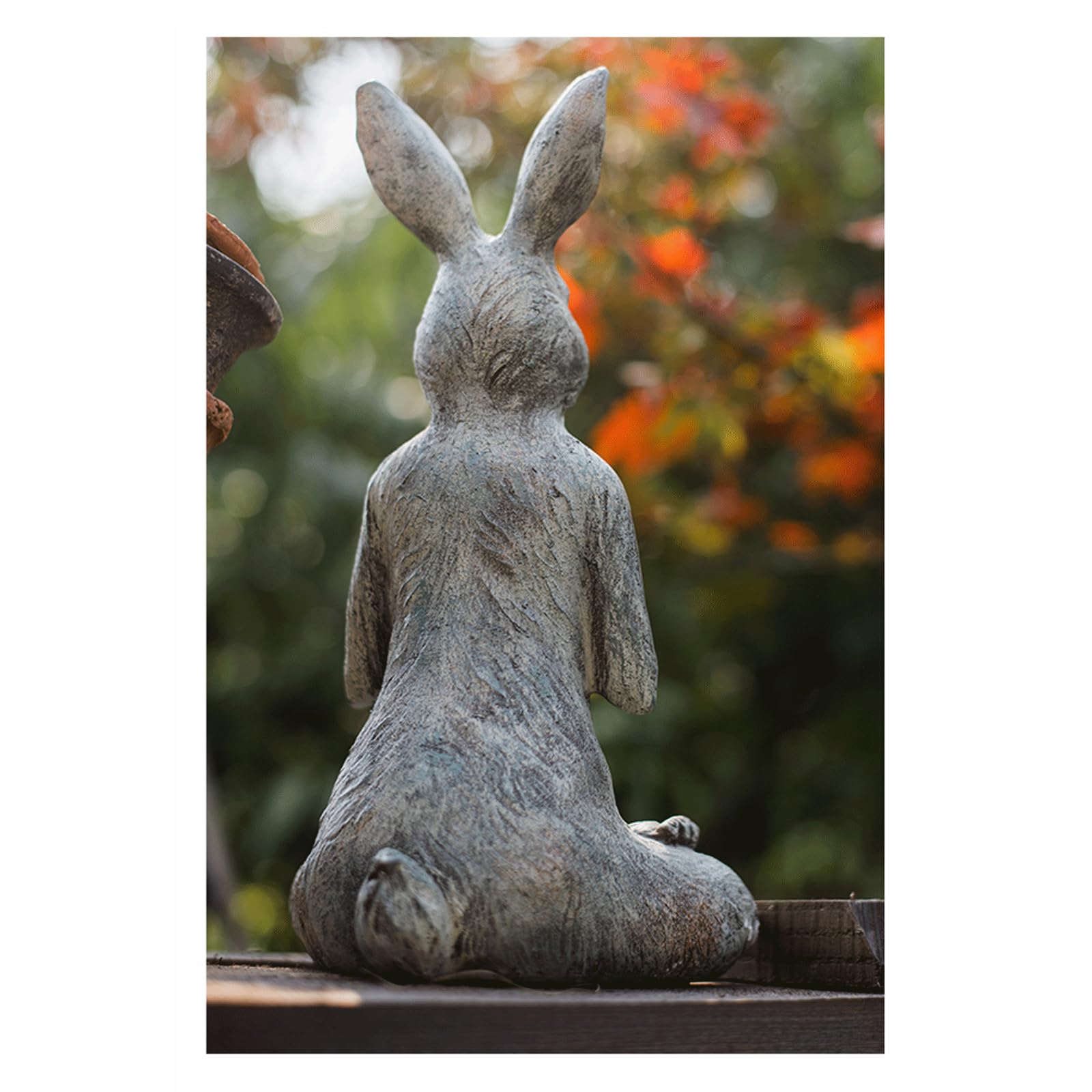 Statue da giardino per resina all'aperto yoga coniglio statua decorazione domestica scultura per studio e scrivania coppie uniche in regalo movimento 846 g regali da giardino