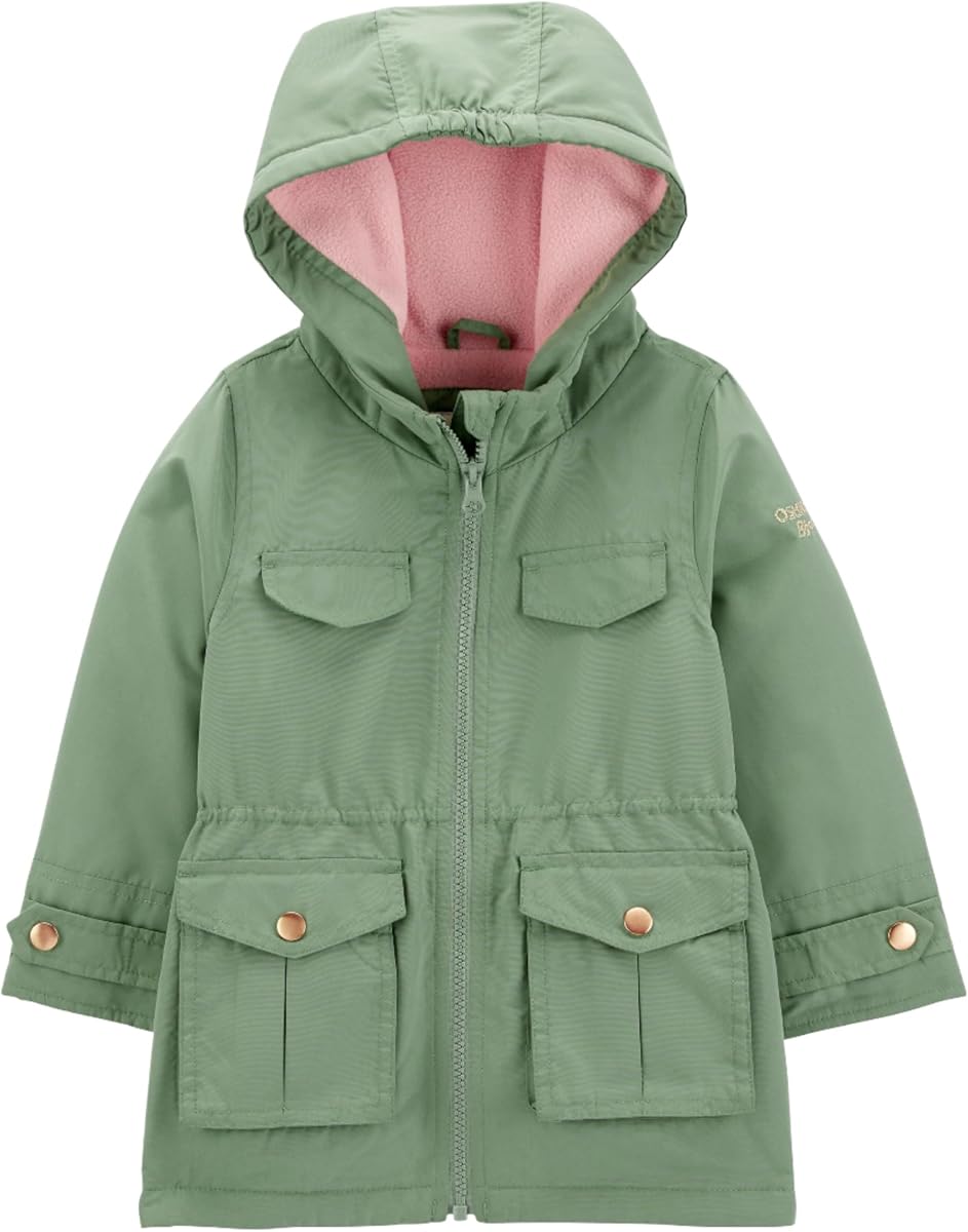 Chaqueta con capucha de peso medio con forro polar para niñas