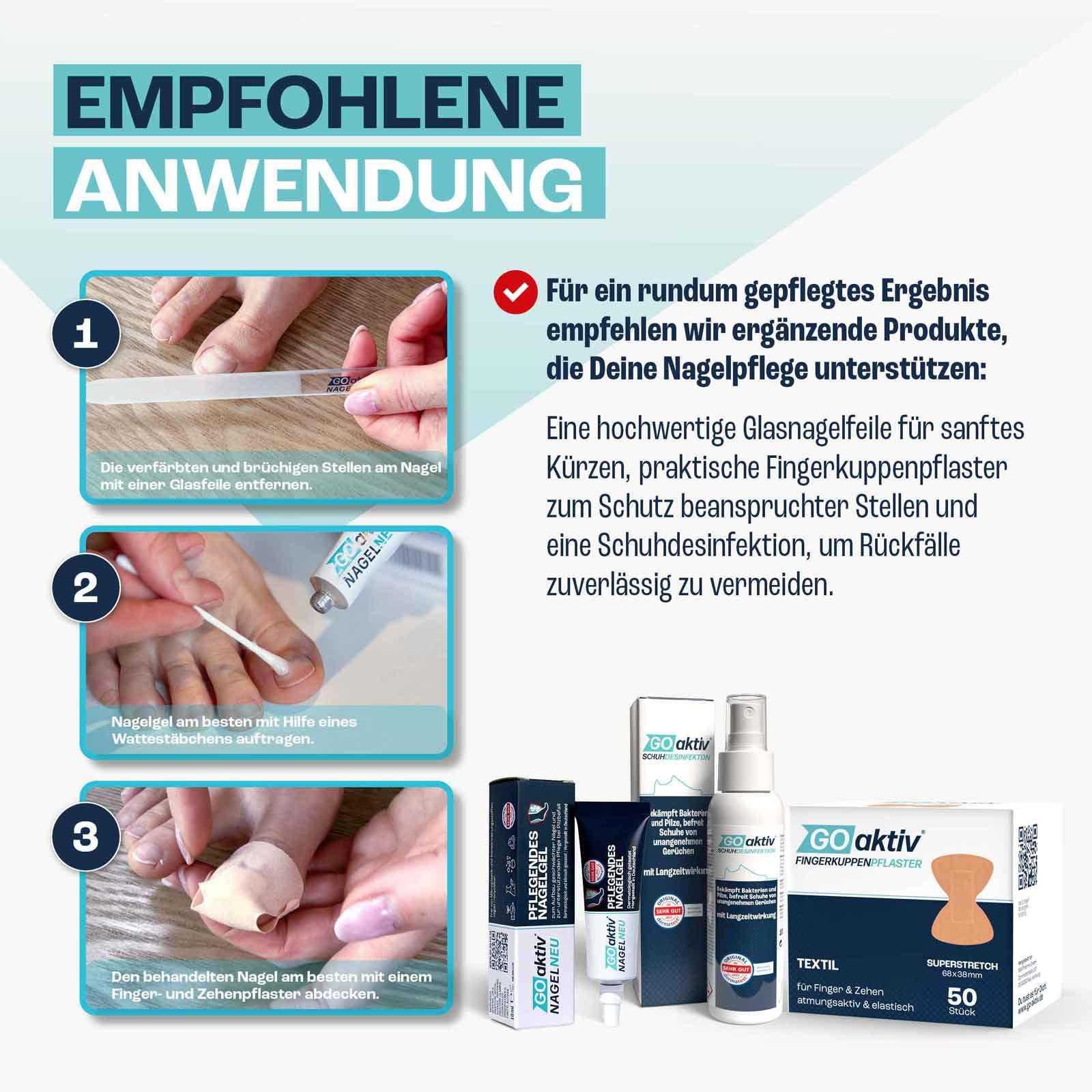 GOaktiv® NAGELNEU 3x 10ml | Nail Care | Pflegendes Nagelgel