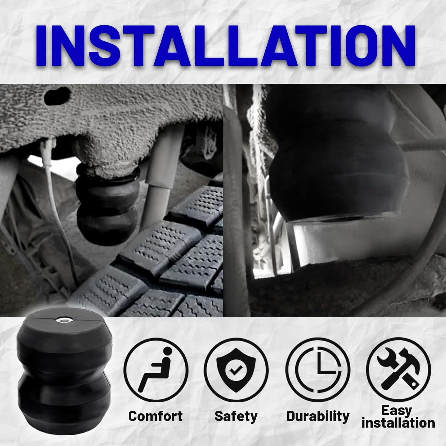 Gmrck15s Bump Stops Rear Suspension reinforcement Rubber Helper Spring Kit for 1999-2021 Silverado 1500 & Sierra 1500 Truck 2WD 4WD Off-Road Jounce Bumper
