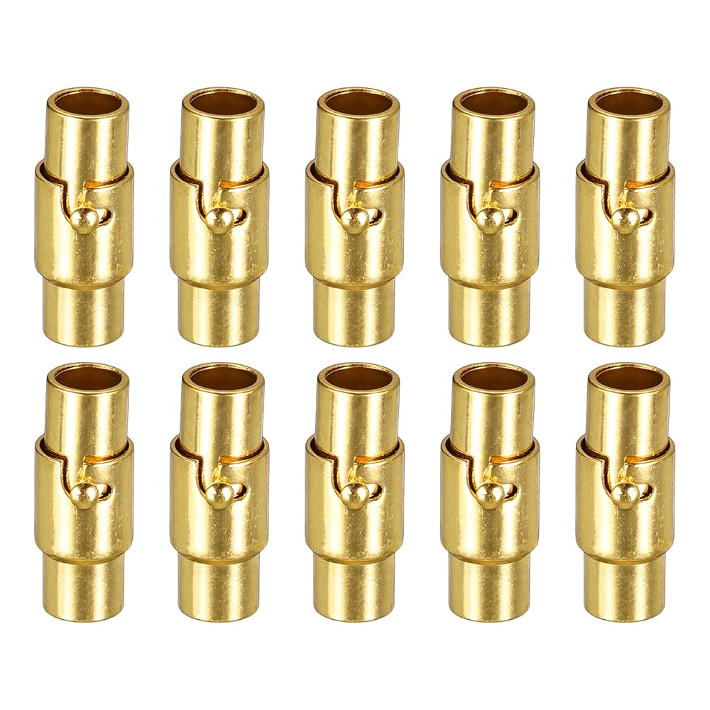 Uxcell 2mm Hole Column Clasps, 4 Pack Leather Cord End Clasp Connectors For Jewelry Making DIY Supplies Crafts Black