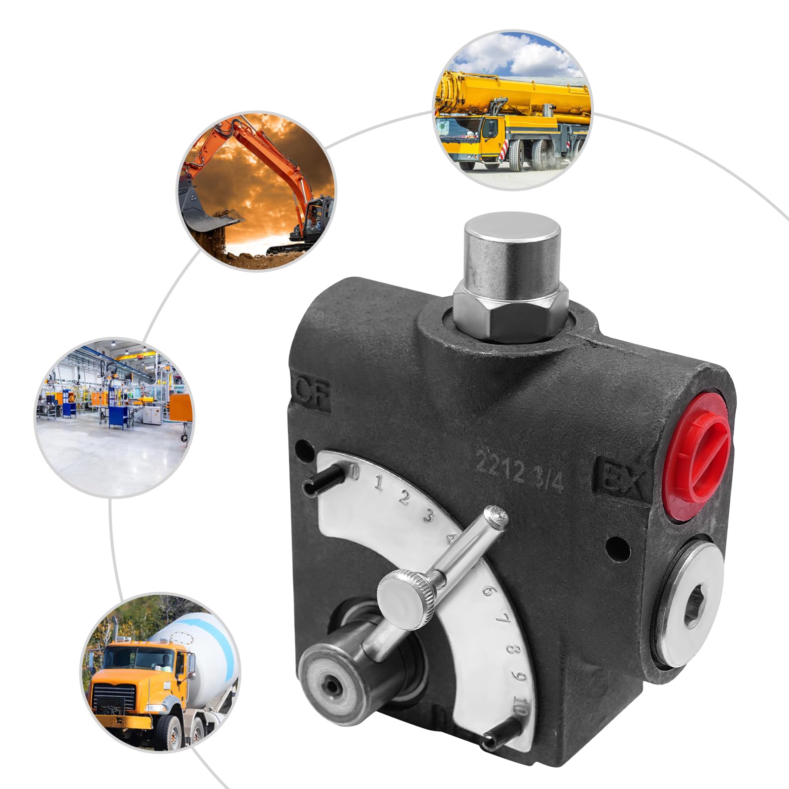 Válvula Hidráulica,Válvula de control hidráulico,Válvula de control ajustable hidráulica con flujo variable,Para tractores pequeños,Cargadora de tractores,Divisor de madera