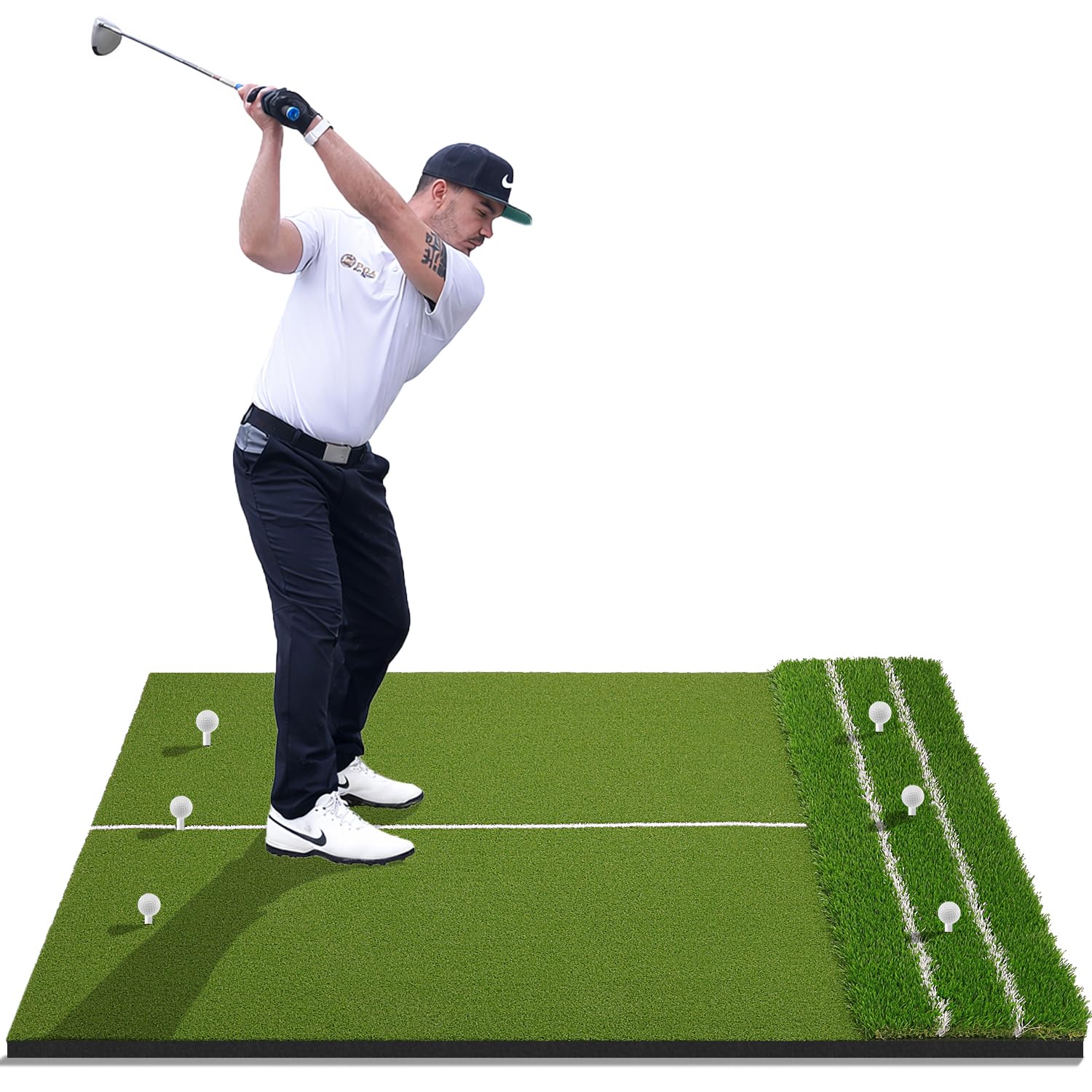 DCQ Real Feel Golf Hitting Mat, Dual Turf, Large for Driving,Indoor Outdoor