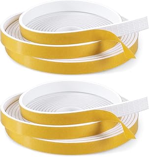 Weather Stripping Foam Insulation Tape 33Ft- 1/2 Inch W x 1/8 Inch T Self Adhesive Black Door Weather Stripping Window Seal Air Conditioning Seal Strip for Door Soundproofing